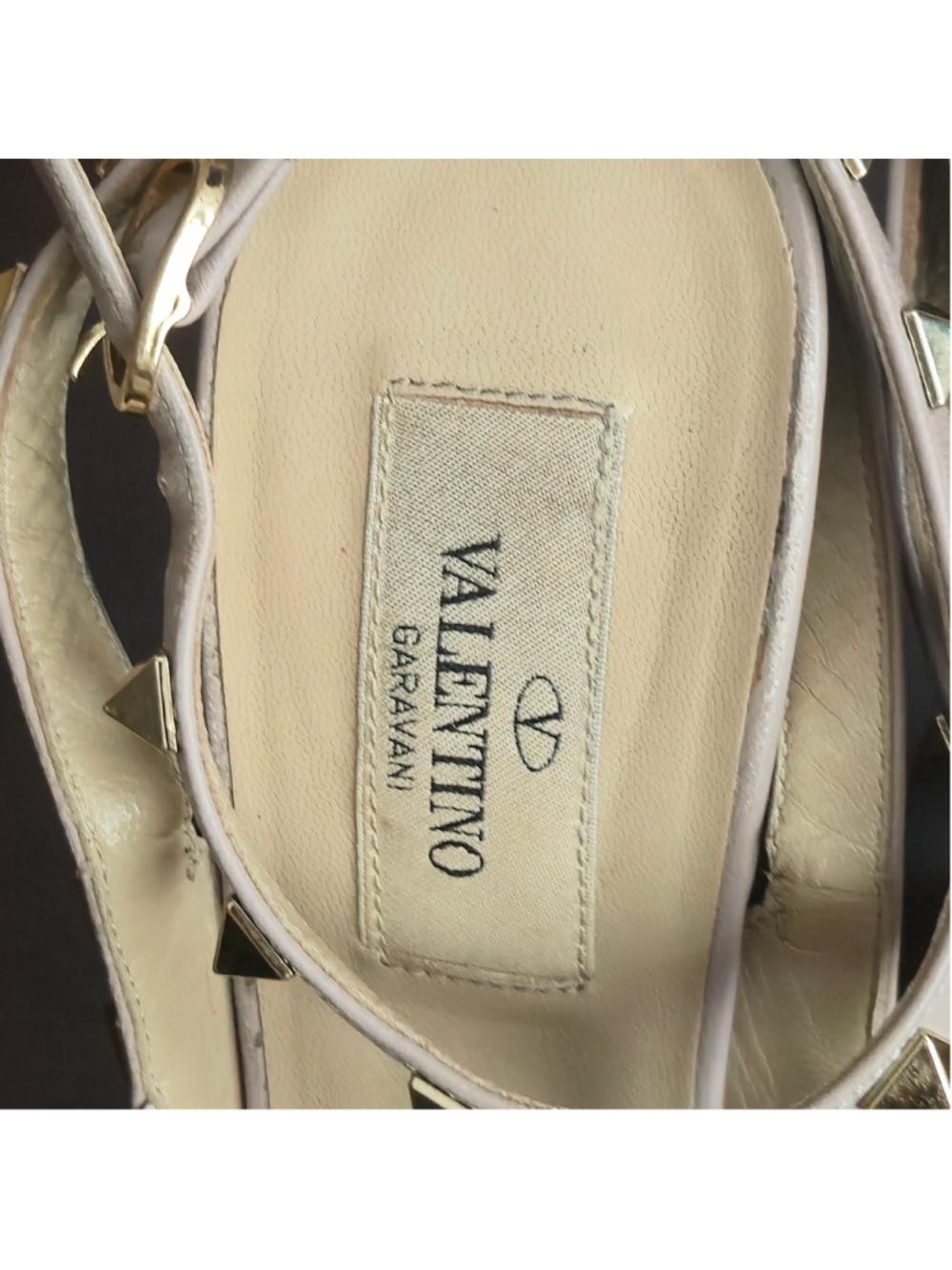 Valentino Garavani Rockstud Caged Pumps Patent Leather Black & Beige size 37 - Picture 3 of 12